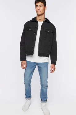 Denim Faux Shearling Jacket