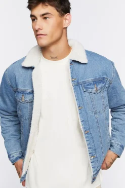 Denim Faux Shearling Jacket