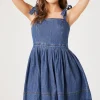 Denim Fit & Flare Mini Dress