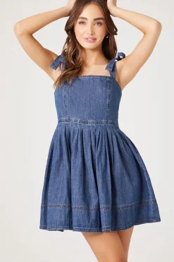 Denim Fit & Flare Mini Dress