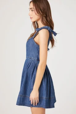 Denim Fit & Flare Mini Dress