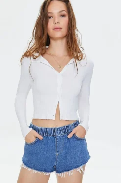 Denim Frayed Shorts