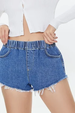 Denim Frayed Shorts