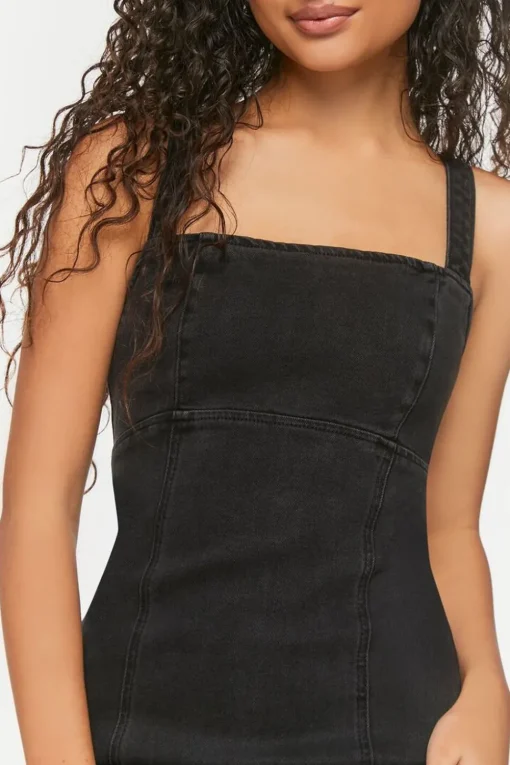 Denim Lace-Up Mini Dress
