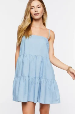 Denim Tiered Mini Dress