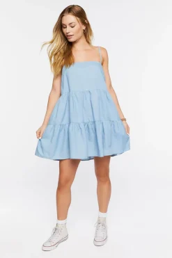 Denim Tiered Mini Dress