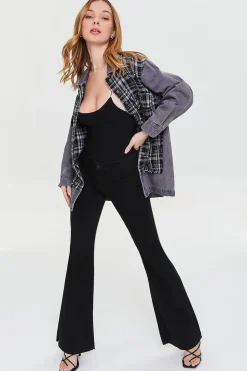 Denim Tweed Button-Front Jacket