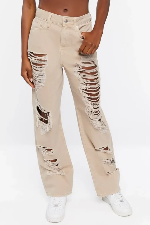Destroyed 90S-Fit Straight Jeans
