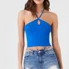 Distressed Chain-Waist Denim Shorts
