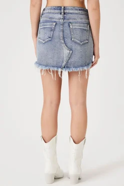 Distressed Denim Mini Skirt