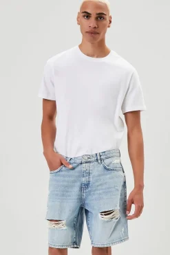 Distressed Denim Shorts
