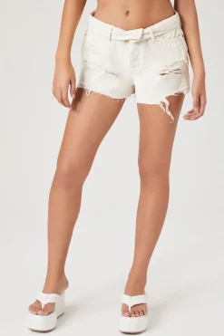 Distressed Denim Shorts