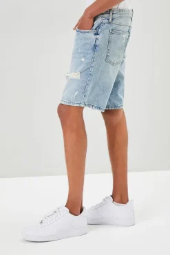 Distressed Denim Shorts