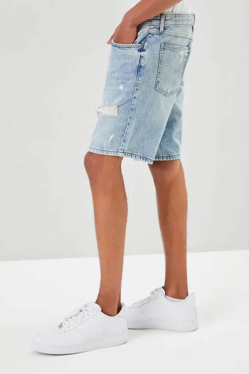 Distressed Denim Shorts