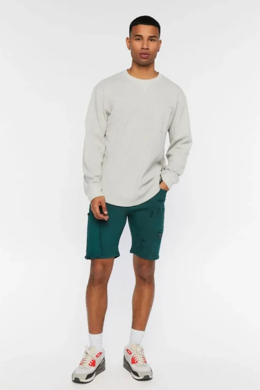 Distressed Denim Shorts