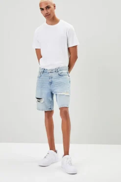 Distressed Denim Shorts