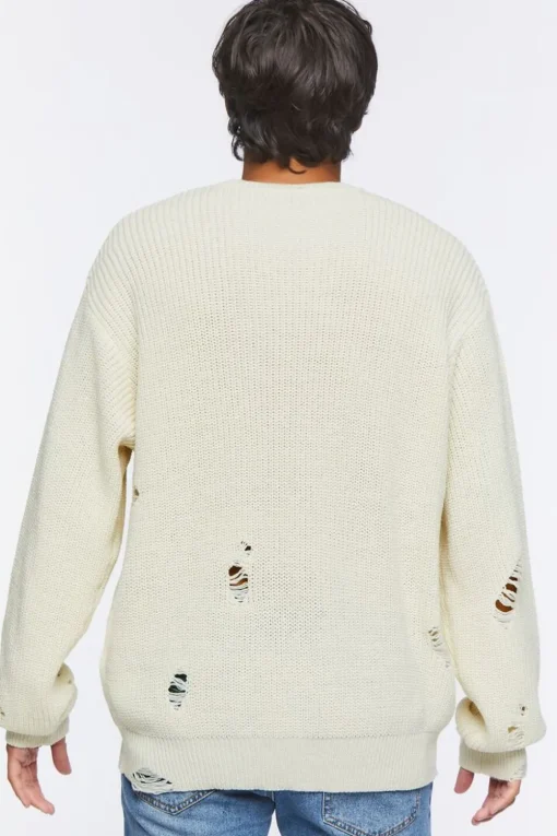 Distressed Drop-Sleeve Sweater