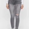 Distressed High-Rise Skinny Jeans