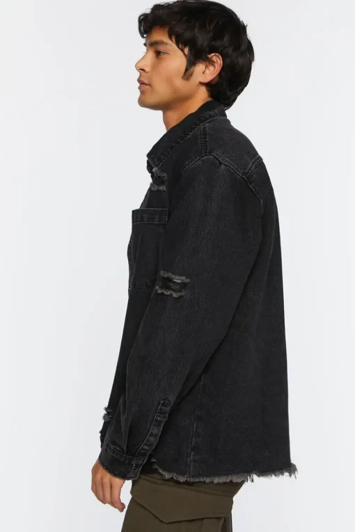 Distressed Long-Sleeve Shirt