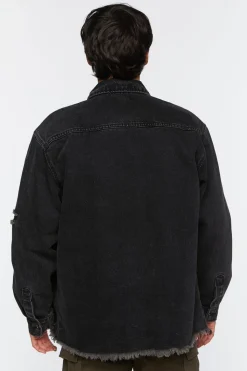 Distressed Long-Sleeve Shirt