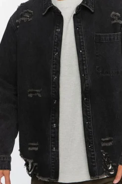 Distressed Long-Sleeve Shirt