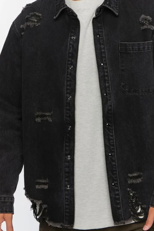 Distressed Long-Sleeve Shirt