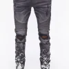 Distressed Paint Splatter Skinny Jeans