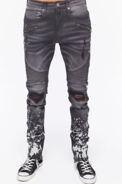 Distressed Paint Splatter Skinny Jeans