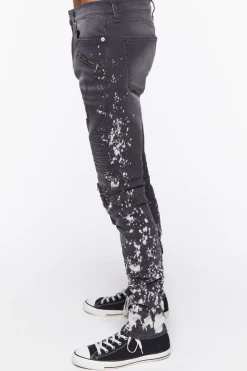Distressed Paint Splatter Skinny Jeans