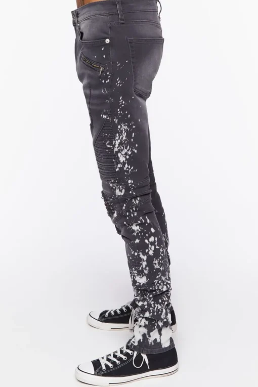 Distressed Paint Splatter Skinny Jeans