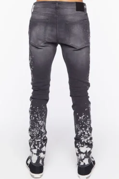 Distressed Paint Splatter Skinny Jeans