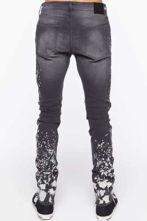 Distressed Paint Splatter Skinny Jeans