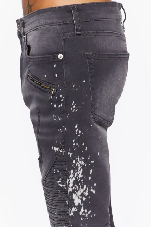Distressed Paint Splatter Skinny Jeans