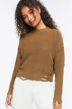 Distressed Sharkbite Sweater