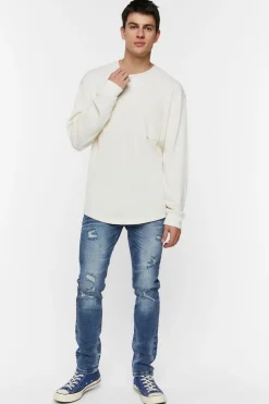 Distressed Slim-Fit Jeans