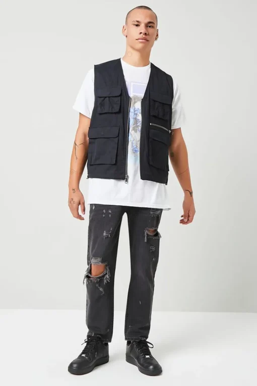 Distressed Slim-Fit Jeans