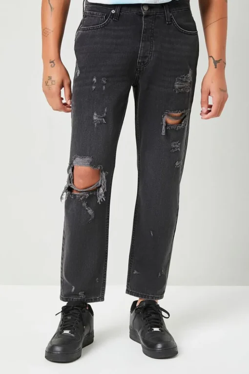 Distressed Slim-Fit Jeans