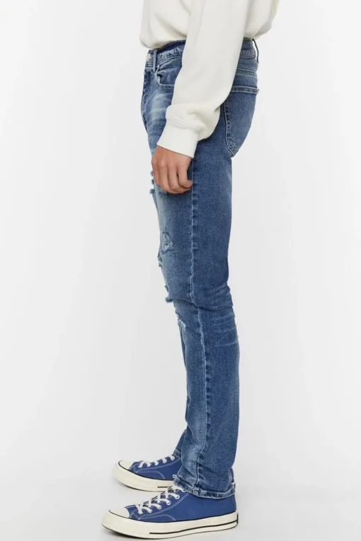 Distressed Slim-Fit Jeans