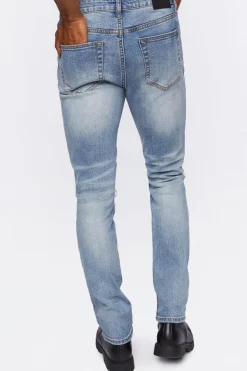 Distressed Slim-Fit Stone Wash Jeans