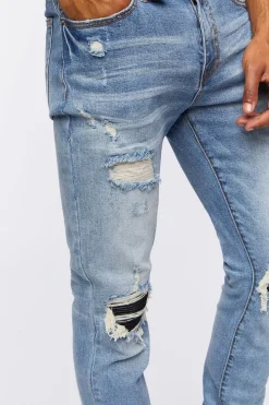 Distressed Slim-Fit Stone Wash Jeans