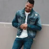 Distressed Stone Wash Trucker Jacket