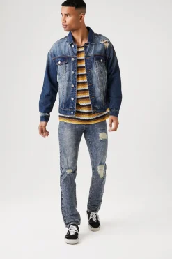 Distressed Stone Wash Trucker Jacket