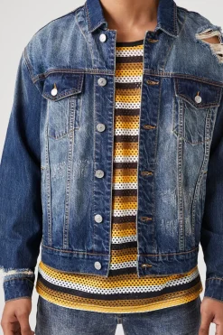 Distressed Stone Wash Trucker Jacket