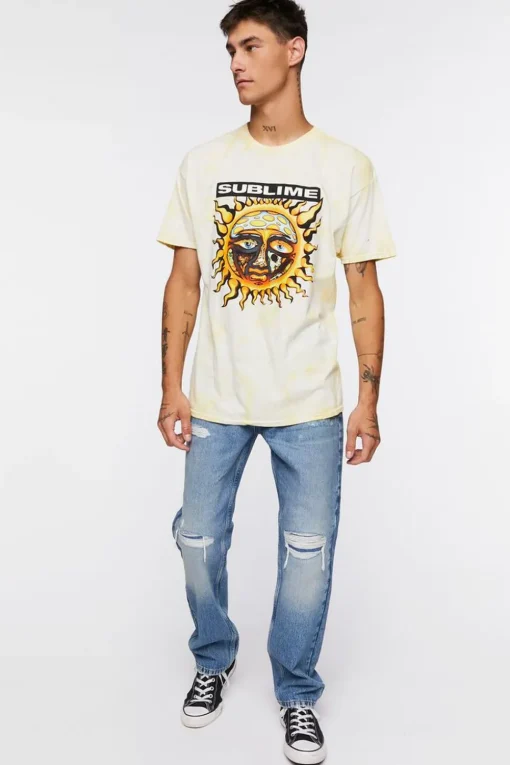 Distressed Straight-Leg Jeans