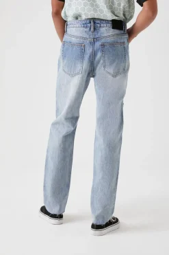 Distressed Straight-Leg Jeans