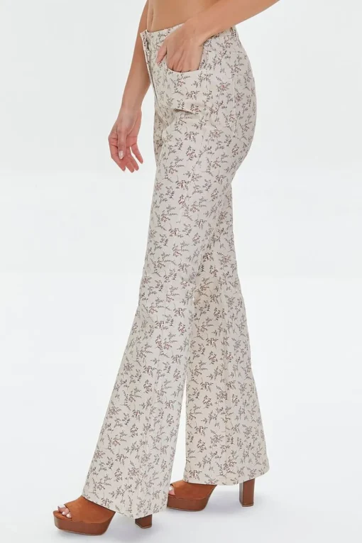 Ditsy Floral Print Flare Pants