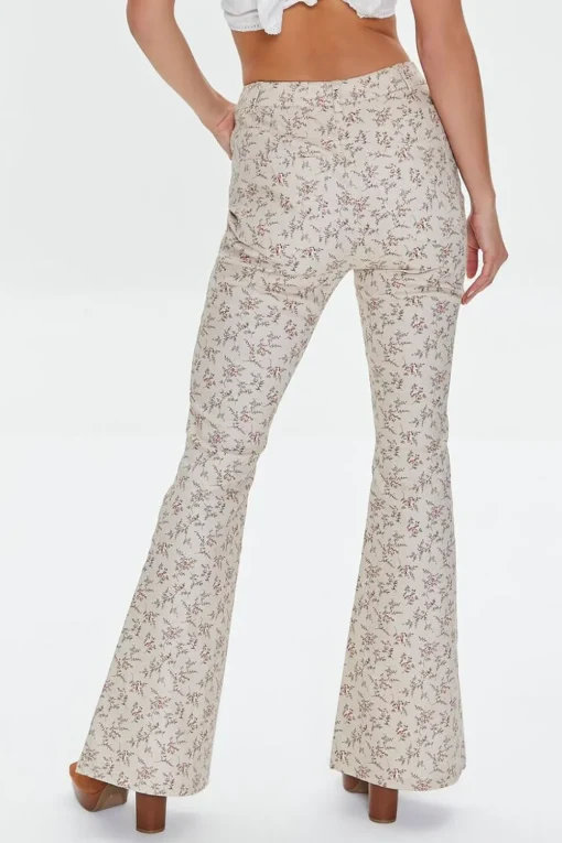 Ditsy Floral Print Flare Pants