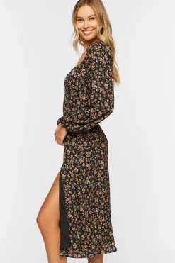 Ditsy Floral Print Midi Dress