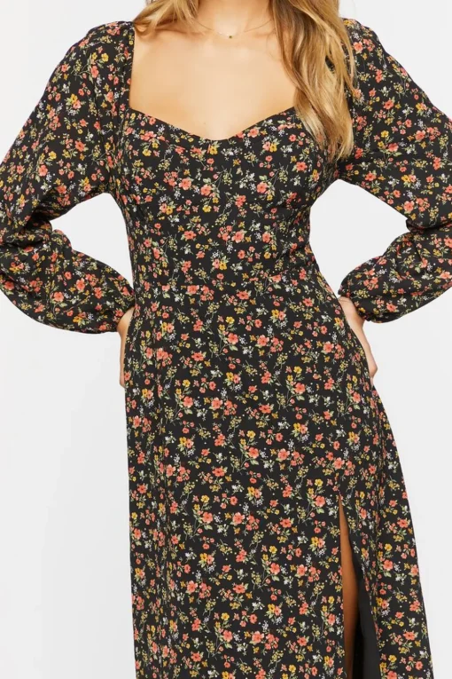 Ditsy Floral Print Midi Dress