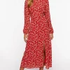 Ditsy Floral Print Open-Back Midi Dress
